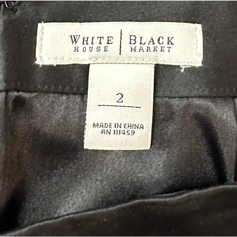 White House Black Market Beaded Pencil Skirt Black Size 2